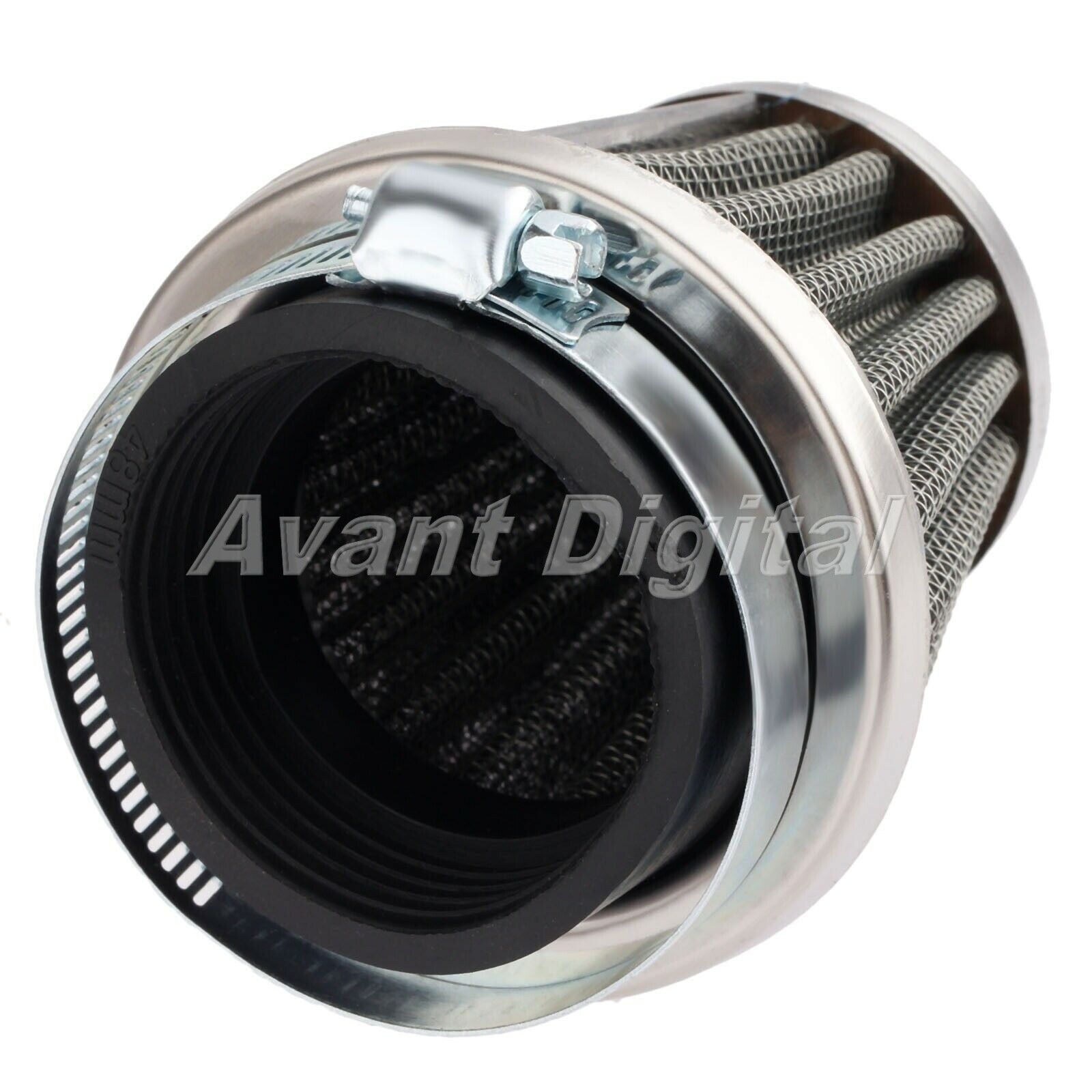 1x Scooter ATV 48mm Double Layer Steel Filter Gauze Clamp-on Air Filter Cleaner