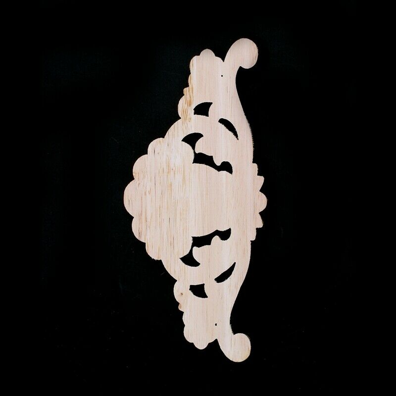 1X Exquisite Classic Rubber Wood Carved Applique Retro Furniture Craft Decor (E6