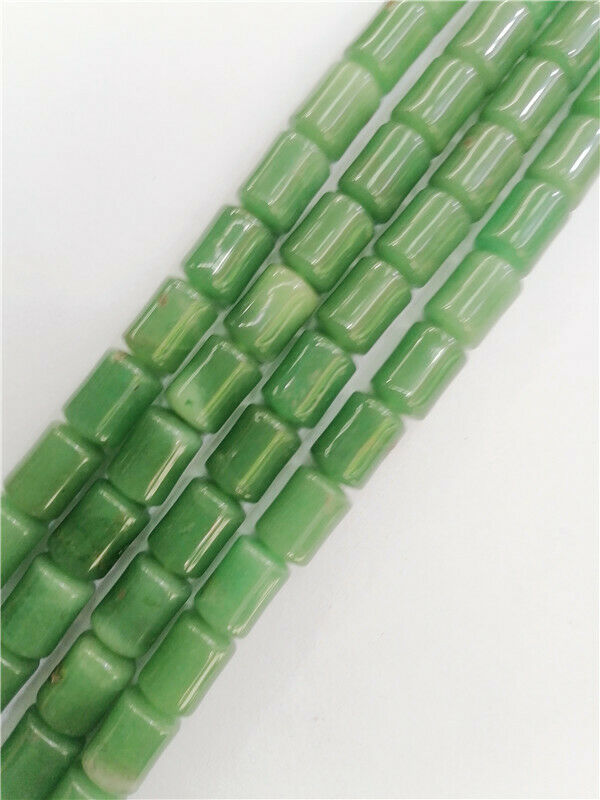 1 Strand 14x10mm Natural Green Aventurine Cylinder Spacer Beads 15.5inch HH8824
