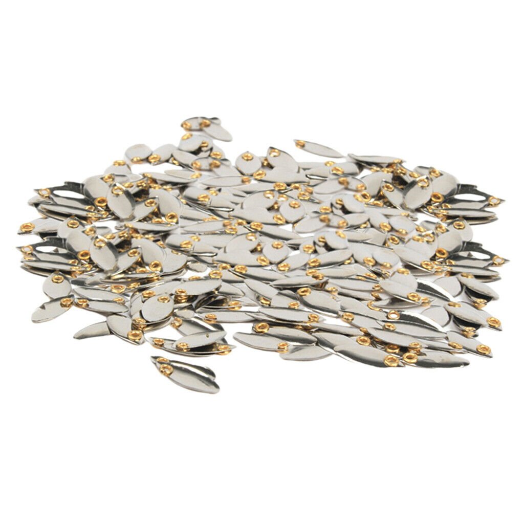 Metal Spoon Fishing Lures Hard Sequins Baits Silvery 100pcs