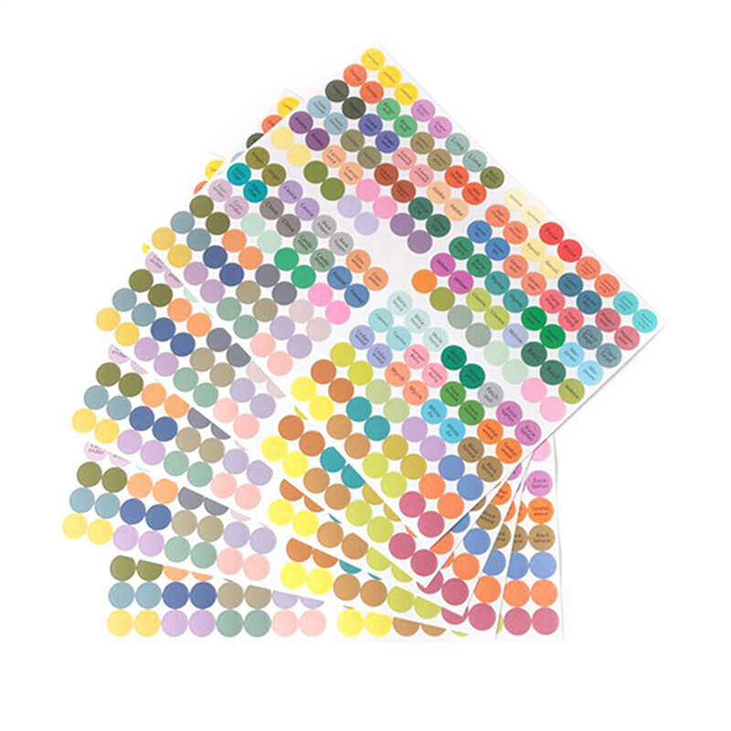 192pcs/sheet Pre-Printed Essential Oil Bottles Cap Lid Labels Round Circl.l8
