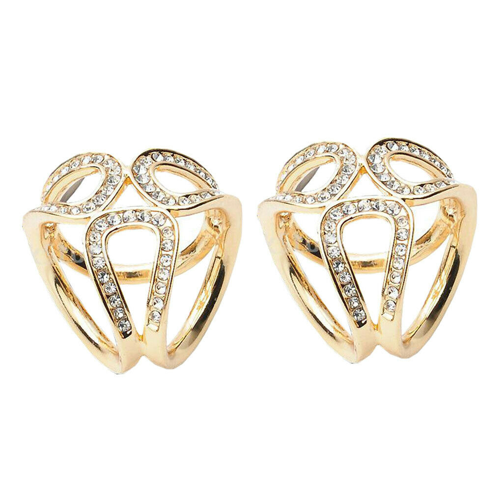 2x Womens Fashion Rhinestone 3 Rings Scarf Buckle Triple Slide Scarf Ring