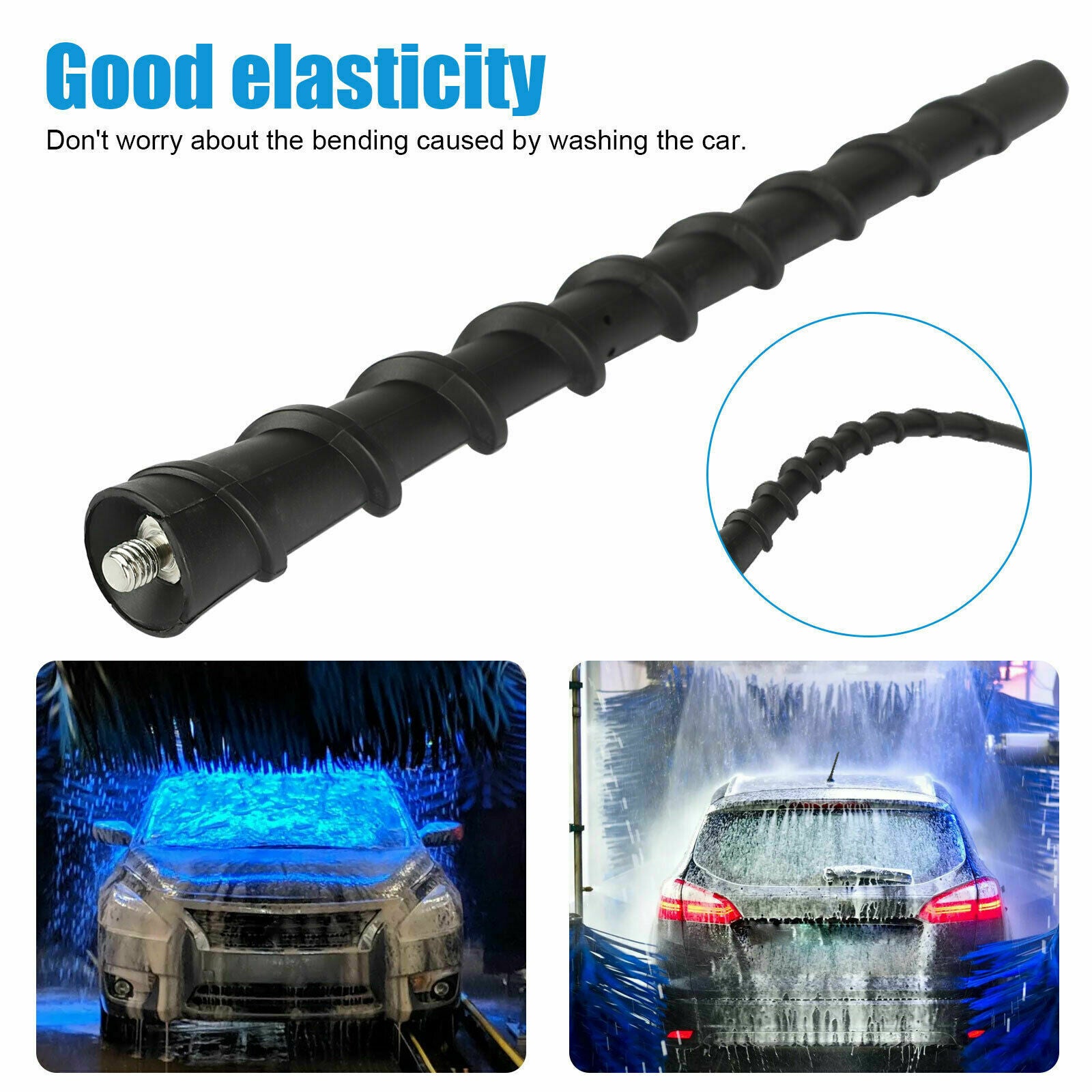 7" Rubber Spiral Antenna Mast For 2011-2019 Jeep Cherokee Dodge Journey Avenger