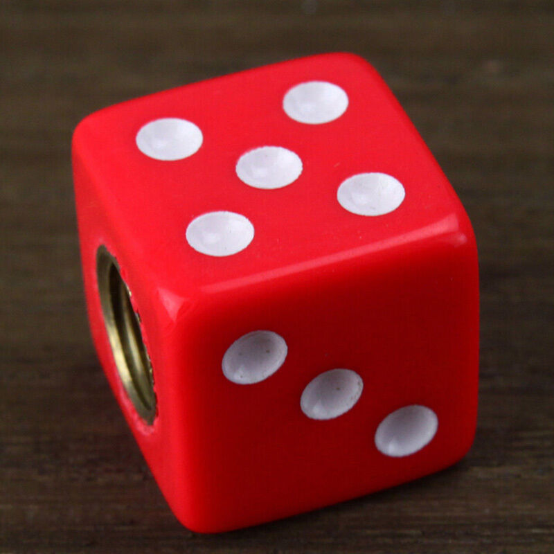 Design Red Dice Tire air Valve Stem Caps for Car Truck Bike ATV Wheel Rim.l8