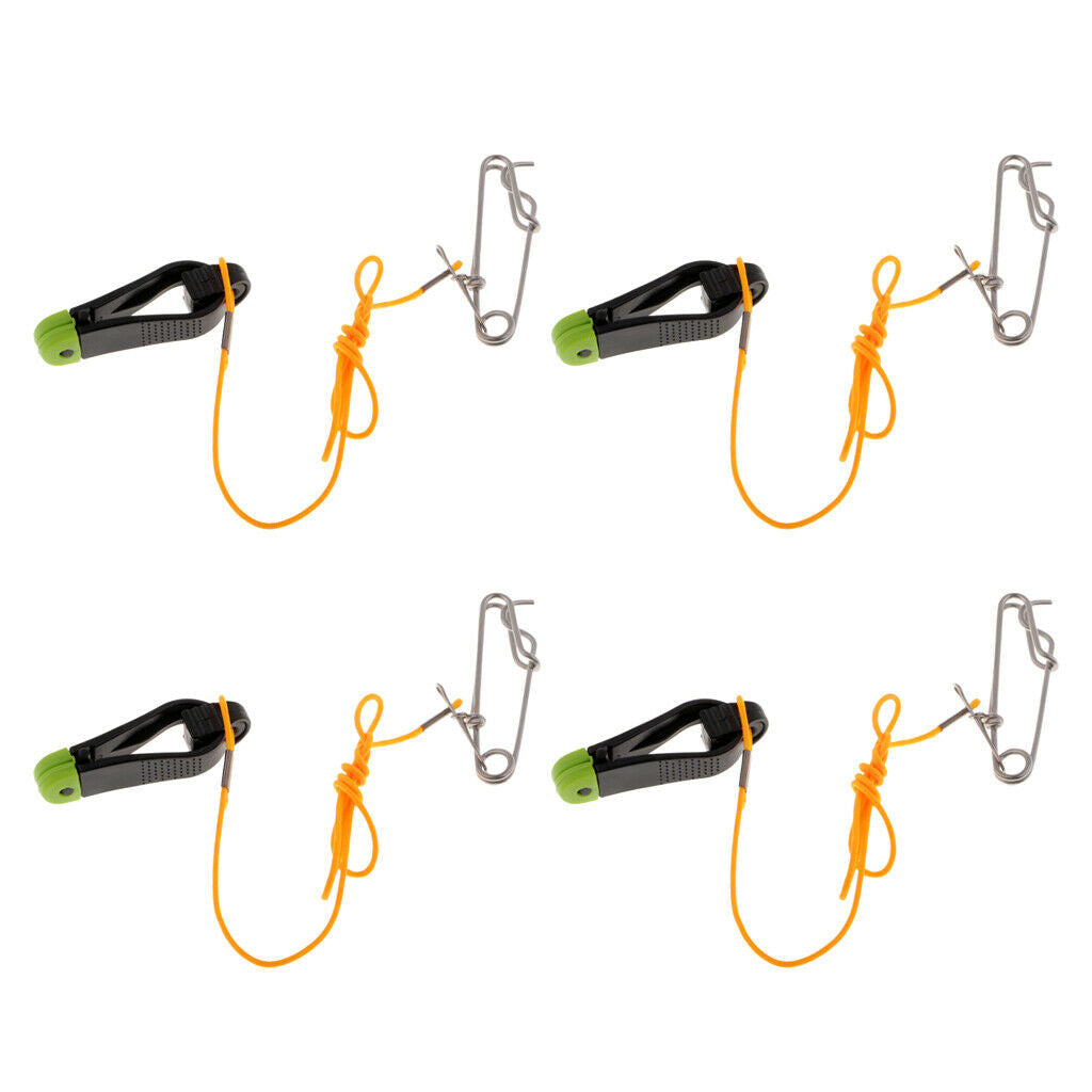 4Pcs Heavy-Duty Outrigger Power Grip Snap Release Clip w/ Leader for Fishing