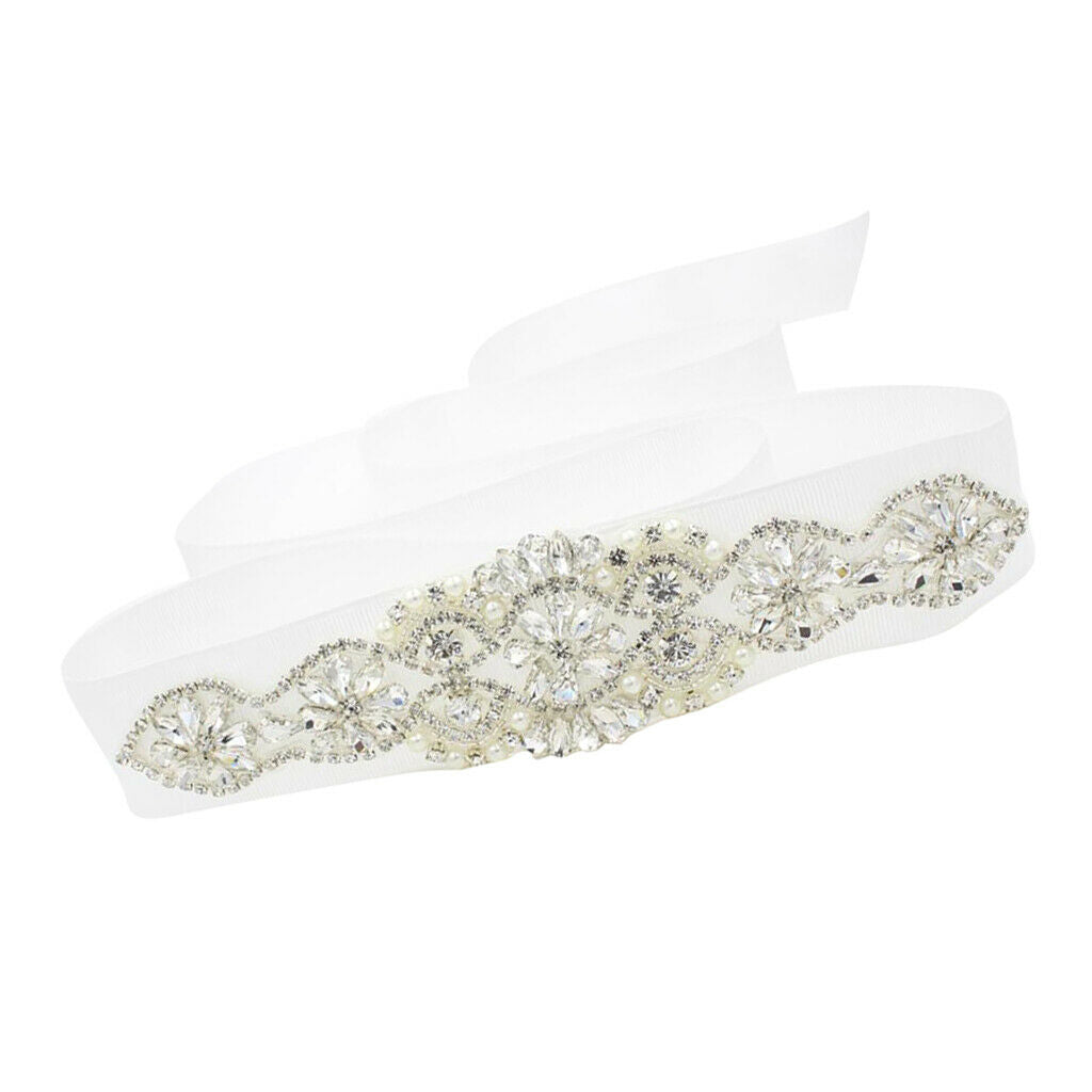 Womens Crystal Rhinestone Bridal Belt Sashes for Prom Gown Evening Dress
