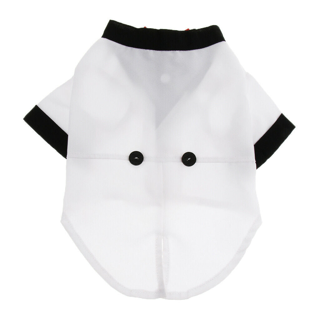 Pet Small Dog Clothes, Puppy Stylish Suit Bow Tie Costume, Wedding Shirt White S