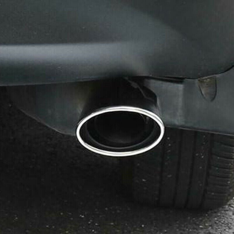 65mm Inlet Stainless Steel Car Exhaust Pipe Tail Muffler Tip Throat Tube 2 Bolts