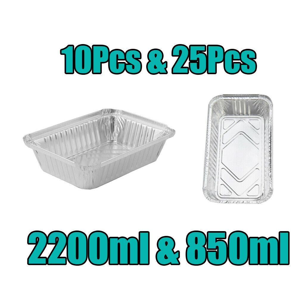 2200ml & 850ml Aluminum Foil Grill Drip Pans Grease Pans for BBQ Cooking