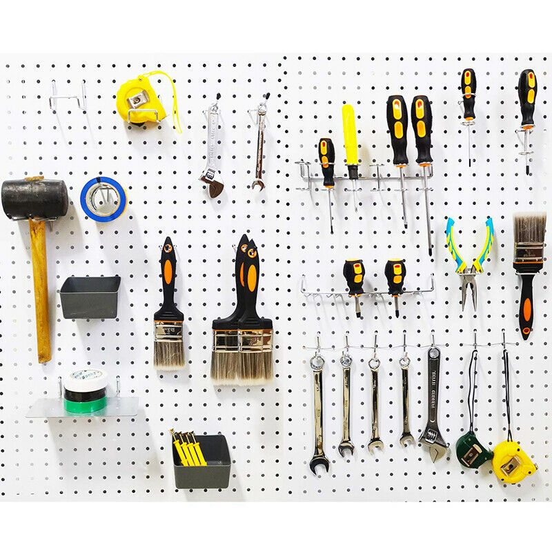 81Pcs Pegboard Hooks Assortment With Pegboard Bins Peg Locks Tools OrganizerBDA