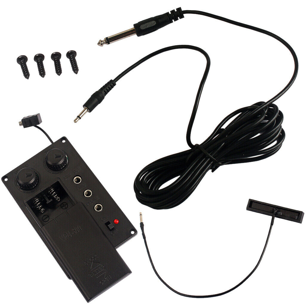 Metal Violin Fiddle Silent EQ Pickup with Piezo Set for Electric Violin