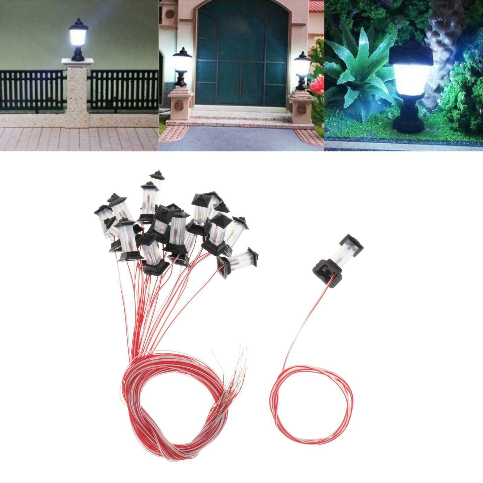 20pcs Lawn LED Light Micro Landscape Railroad Lamppost Accessories 1: 100 Gauge