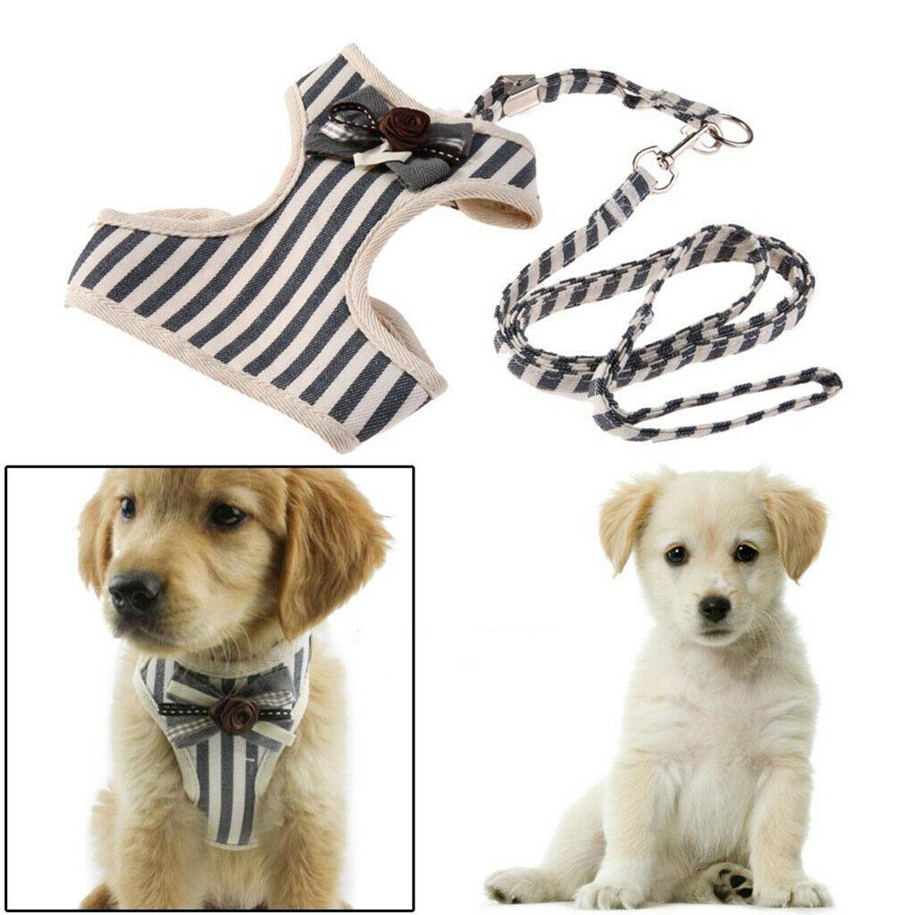 Fabric Pet Dog Walking Vest Harness Puppy Leash Training Collar Gray - XL