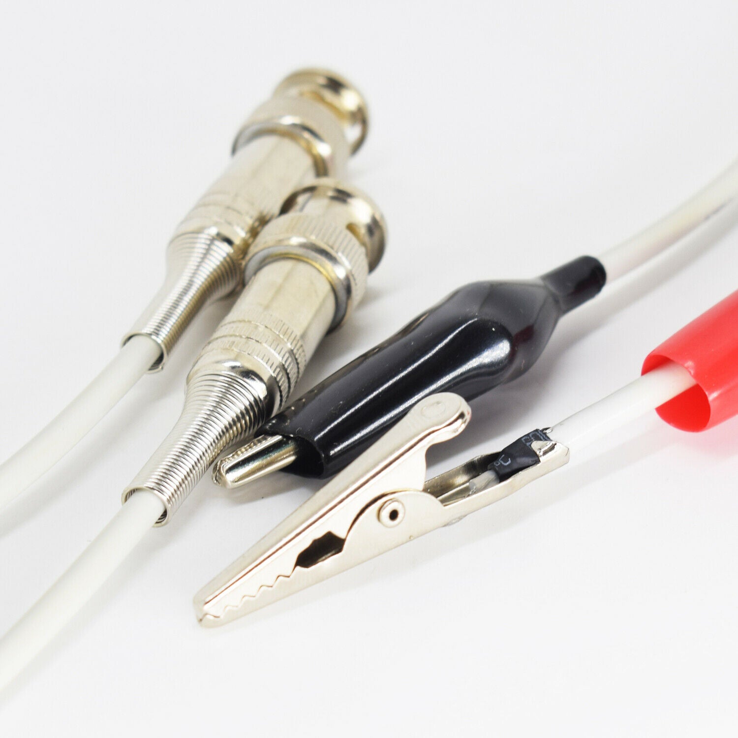 5pairs BNC Male To 45mm Alligator Clip for LCR Meter Probe Test Cable Lead Grey