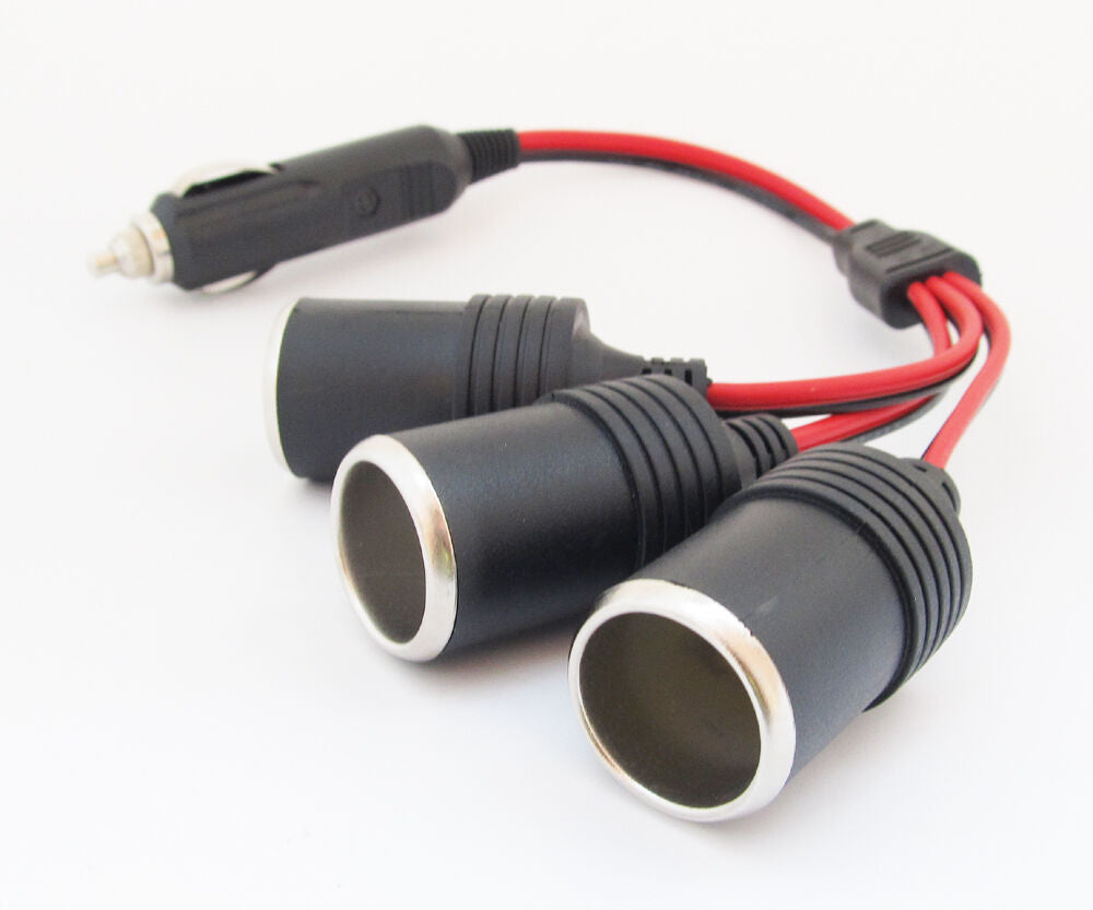 10x 12V 24V Car Cigarette Lighter Charger 1 to 3Way Socket Outlet Splitter Cable