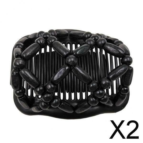 2X Womens Stretchy Magic Beads Hair Clip Slide Combs for Bun Easy Updo Tools