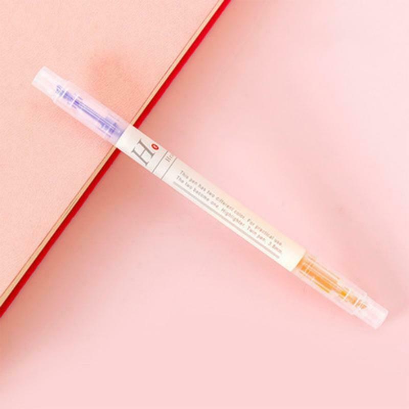 9 Colors Double Head Highlighter Fluorescent Markers Drawing Pen Stationery Gift