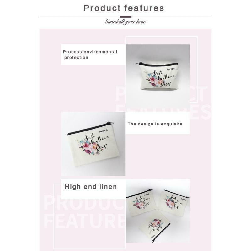Pastoral Floral Linen Zipper Cosmetic Bag Pencil Case Makeup Organizer Purse