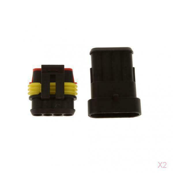 2x 5 Sets 4 Pin/Way Waterproof Wiring Cable Connector Plug for Car Motorcycle