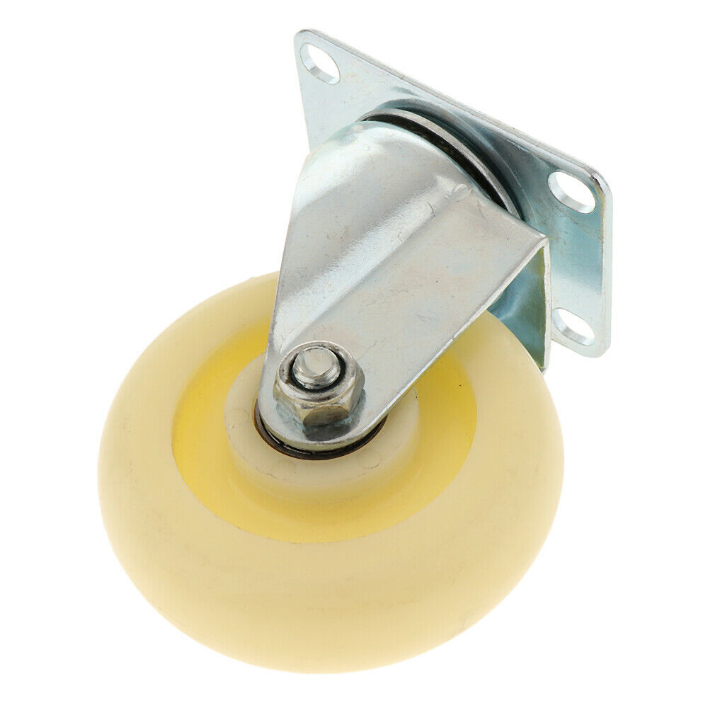 1 Piece 4 inch Rubber Single Wheel Top Plate Fixed Casters