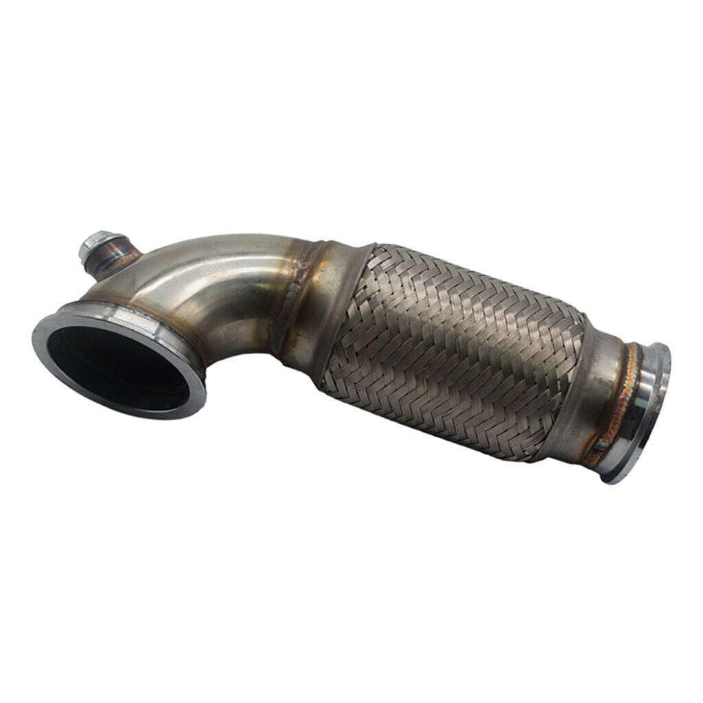 3" V-Band Downpipe Low Profile 90° w/ Flex Bellows Down-pipe For Car Truck, New