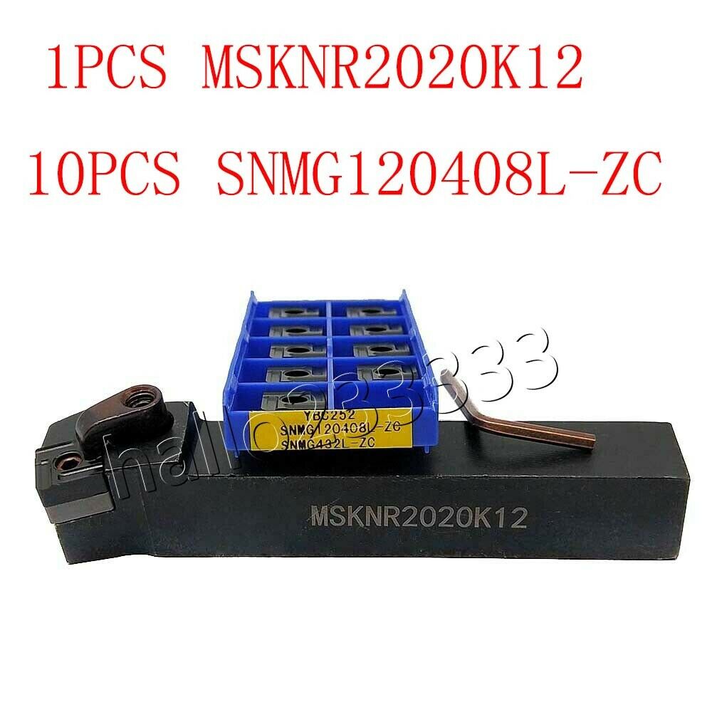 MSKNR2020K12 lathe External Turning Tool Holder + SNMG120408L-ZC carbide inserts
