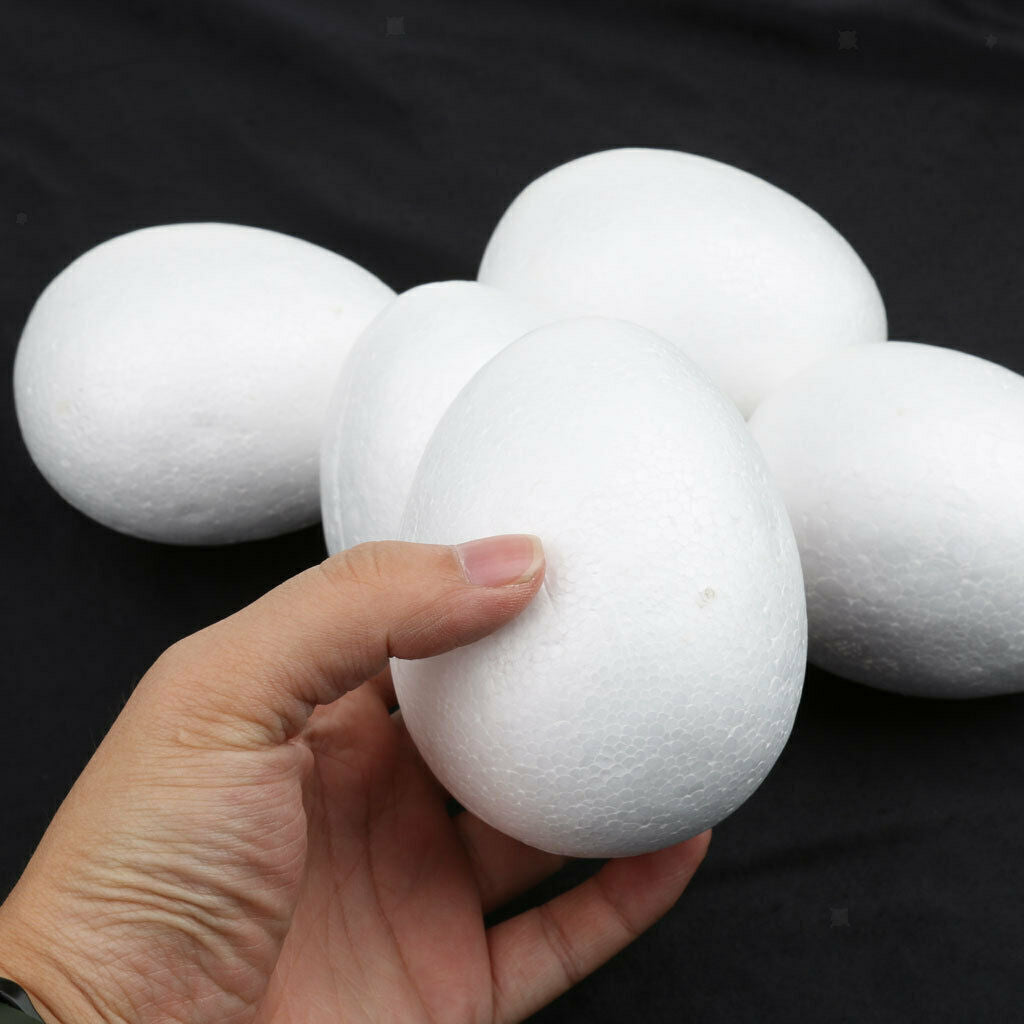 5 lot White Decorate Foam Egg Easter Craft Festive Decor Modelling Craft