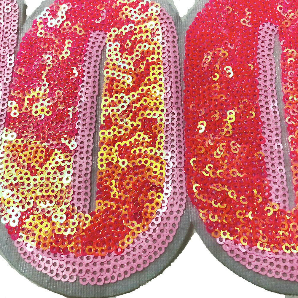 100% Sequins Cloth Patches Sew on Iron on Applique Clothing DIY Badge Decor