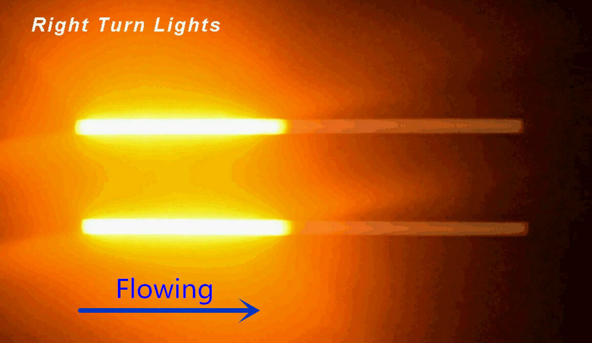 1 Pair 30cm Amber Flowing Turn Signal Light Bar White DRL &Brake LED Tube Strip