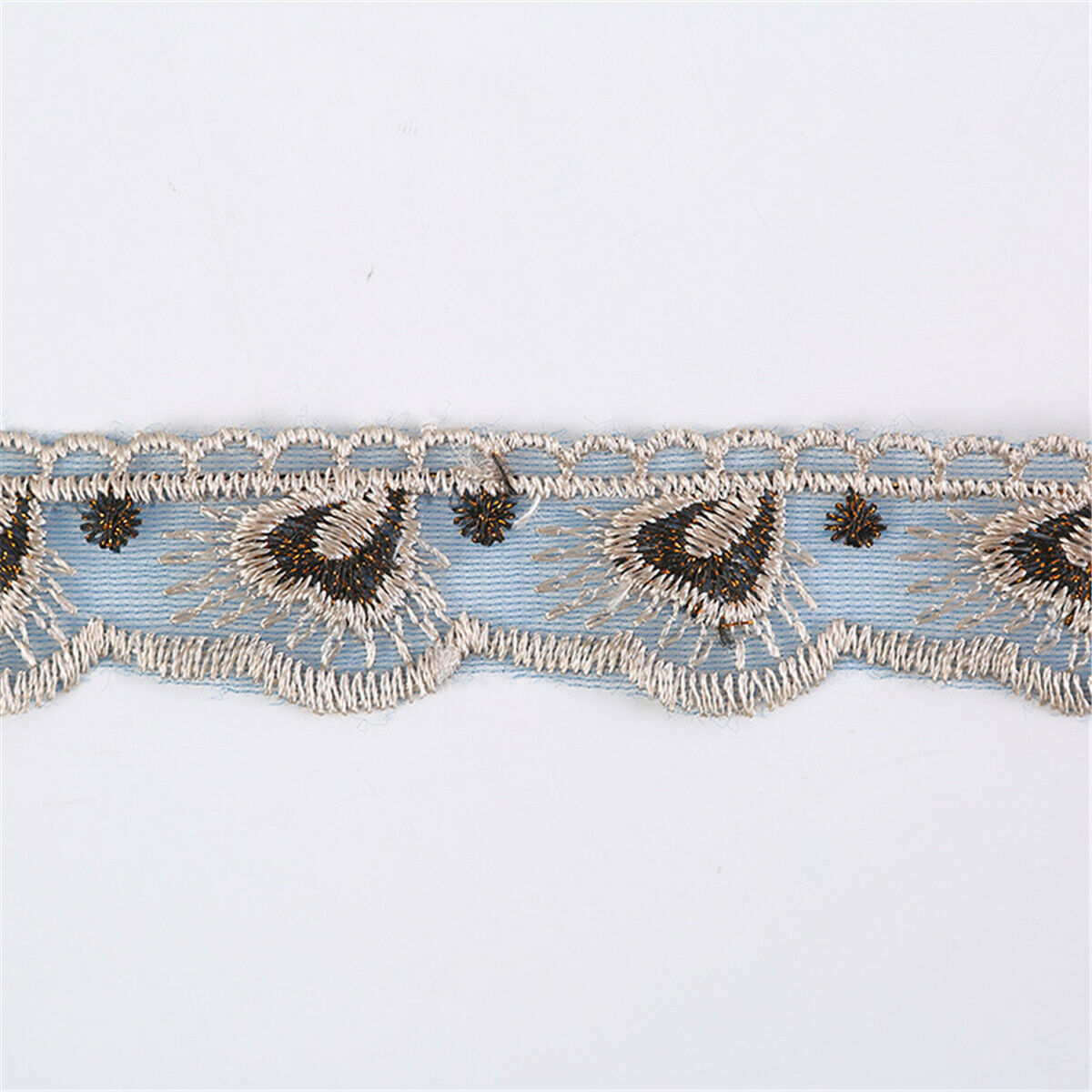 5 Yards Embroidered Lace Trim Ribbon Dress Clothing Sewing Edge Curtain Craft