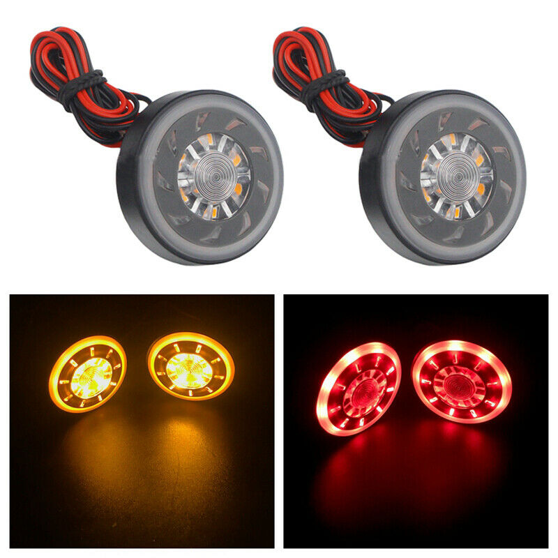 Motorcycle Dirt Bike Round LED Brake Light Waterproof Rear Light Turn Signal Kit
