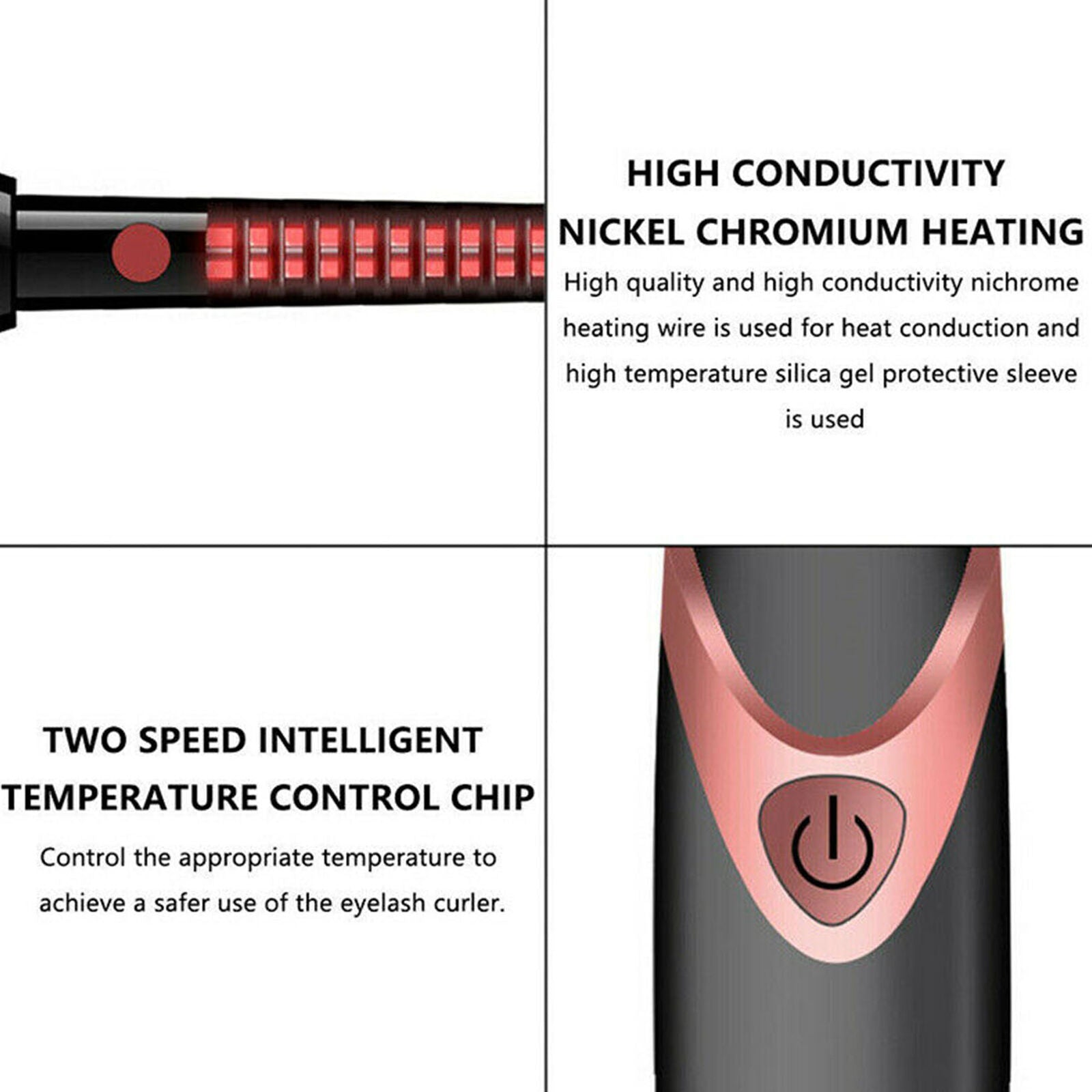 USB Rechargeable Electric Heated Eyelash Curler Beauty Makeup Tool Portable