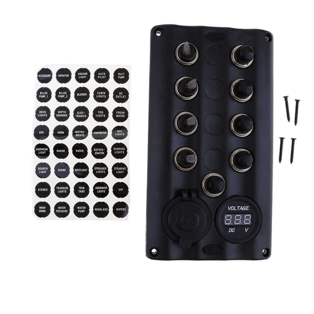 Boat 4 Gang Circuit Breaker Splashproof Switch Panel with Mounting Parts