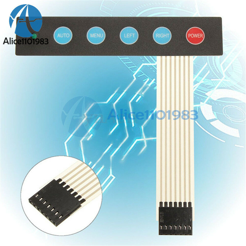 LED 1x5 Matrix Array 5 Key Membrane Switch Keypad Keyboard Menu Auto For Arduino