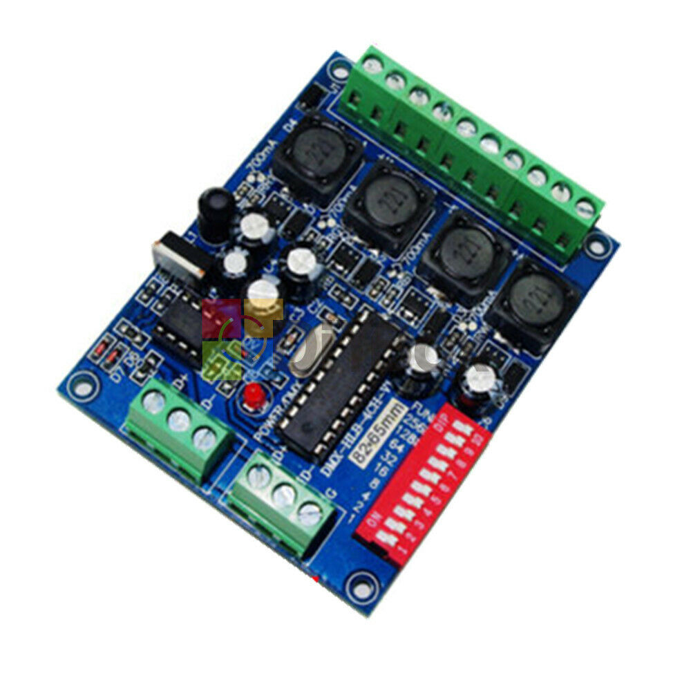 DMX512 Decoder 4CH Channel 16A RGBW Controller Control LED Light Stage Effect