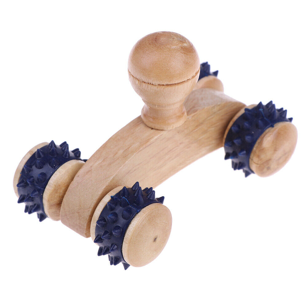 1Pcs Solid Wooden Roller Relaxing Hand  Massage Tool Reflexology Face Foo.l8