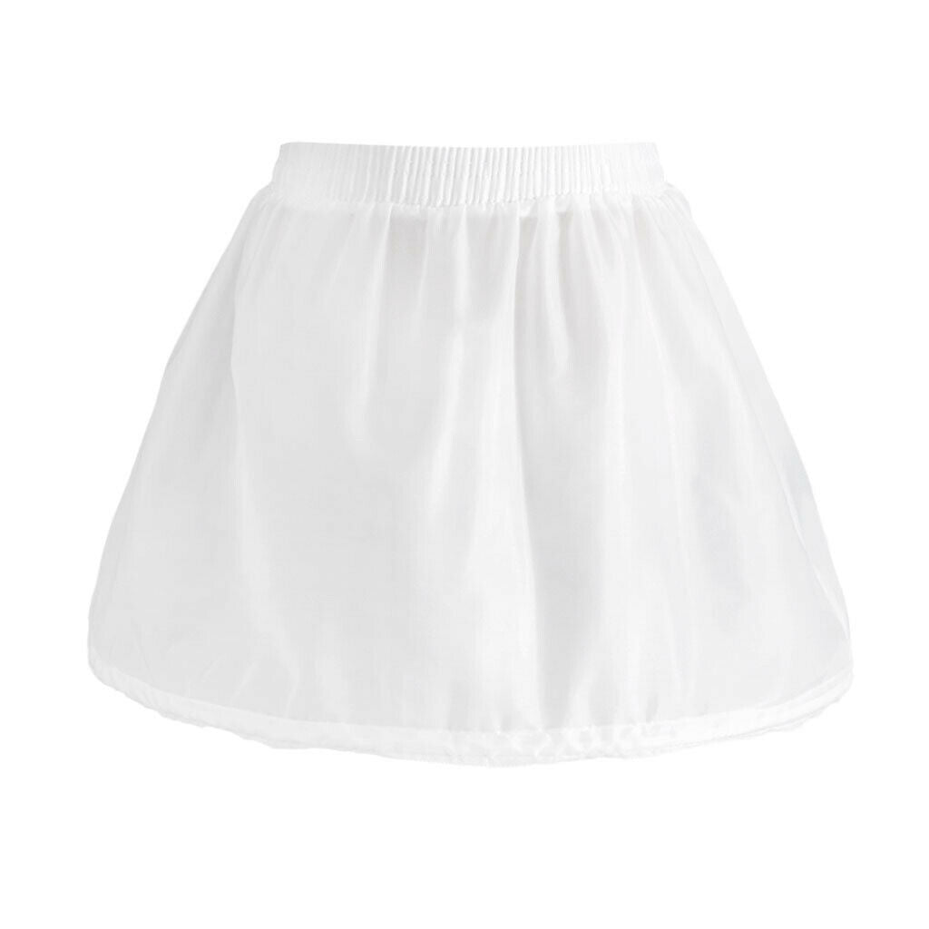2Pcs Single Hoop Puffy Tulle Petticoat Princess Elastic Chiffon Underskirt