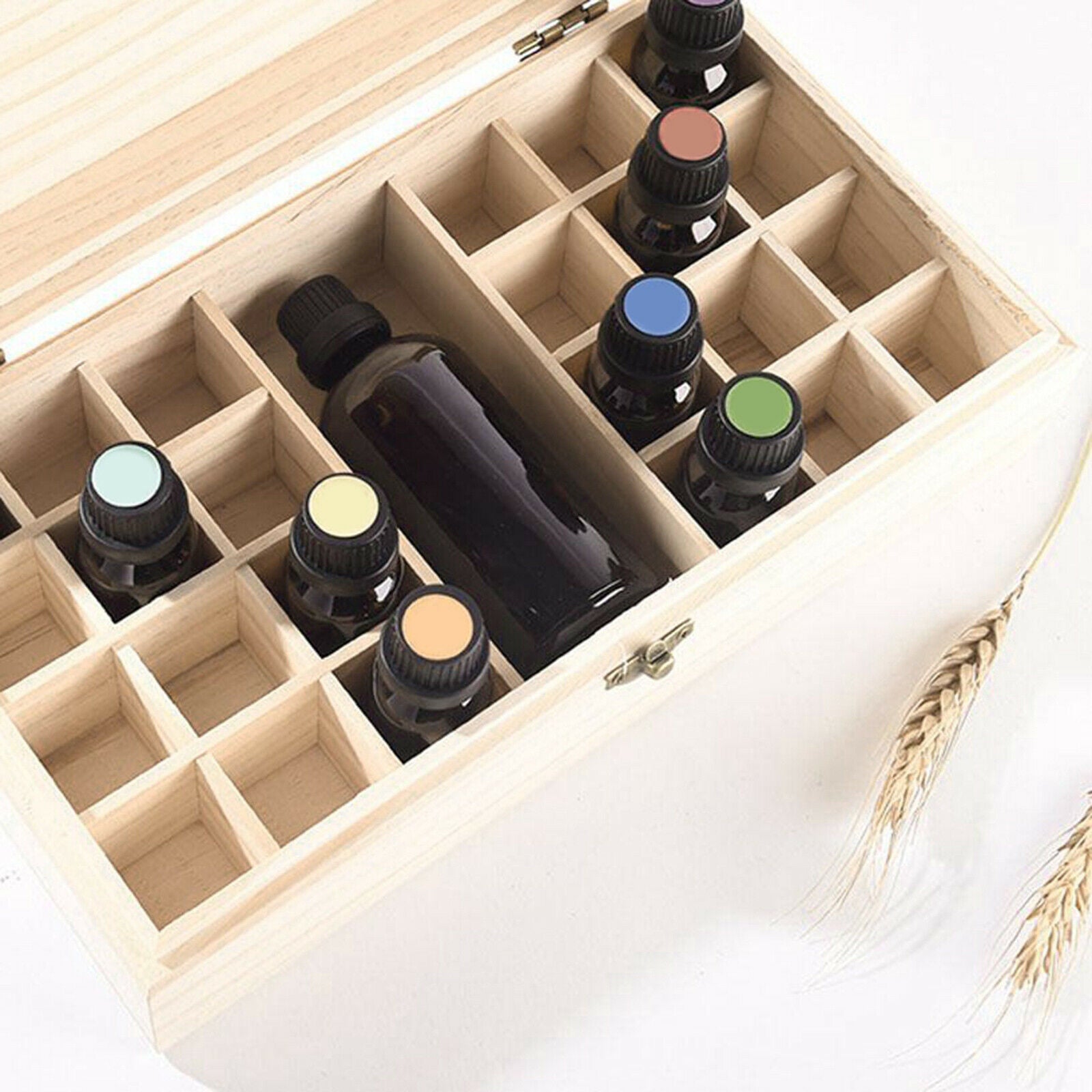 Essential Oils Wooden Storage Box for 5 10 15 Oil Bottle Aromatherapy Holder