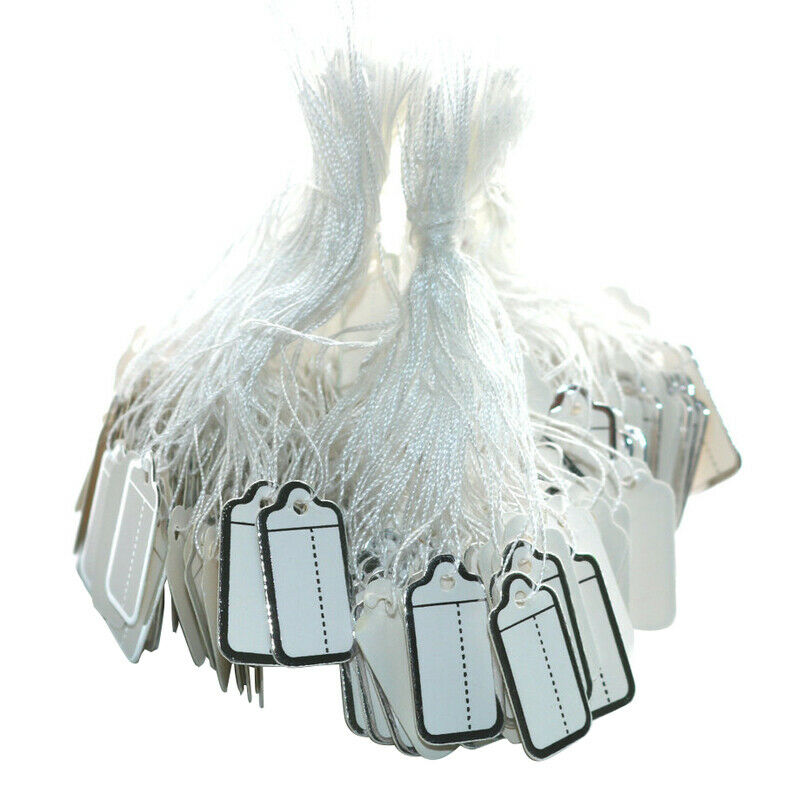 500Pcs White Marking Tags Price Tags Price Labels Display Tags with Hanging