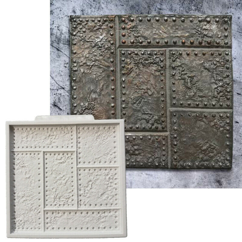 Riveted Metal Plate shape Mold Fondant Cake Decorating Silicone Mold Baking NTDD