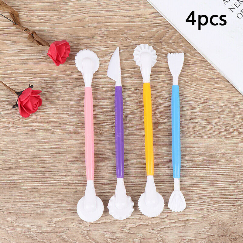 4PCS Fondant Cake Decorating Modelling Tools Cutter Baking Craft Cake Mold_DD