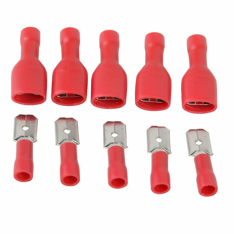 100pcs Female&Male Spade Insulated Connector Crimp Electrical Wire Terminal