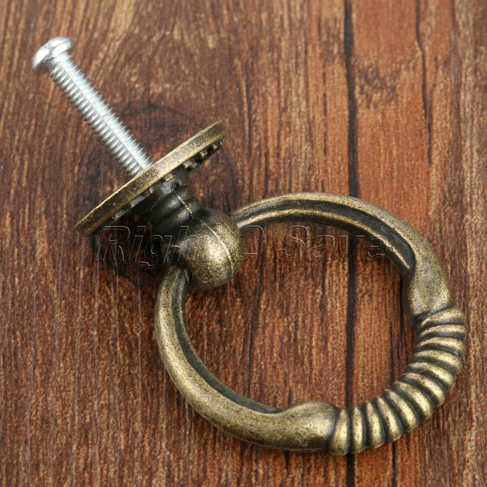 Zinc Alloy Furniture Door Pull Handle Kitchen Cabinet Drawer Knob Ring Hardware