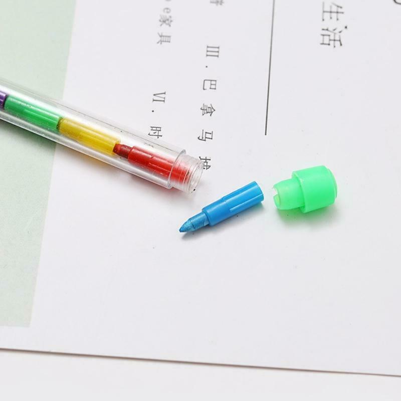 4 Pcs Colored Pens Set Refilalble 10 Colors Crayon Pens Set Recommended Age 3 ＋