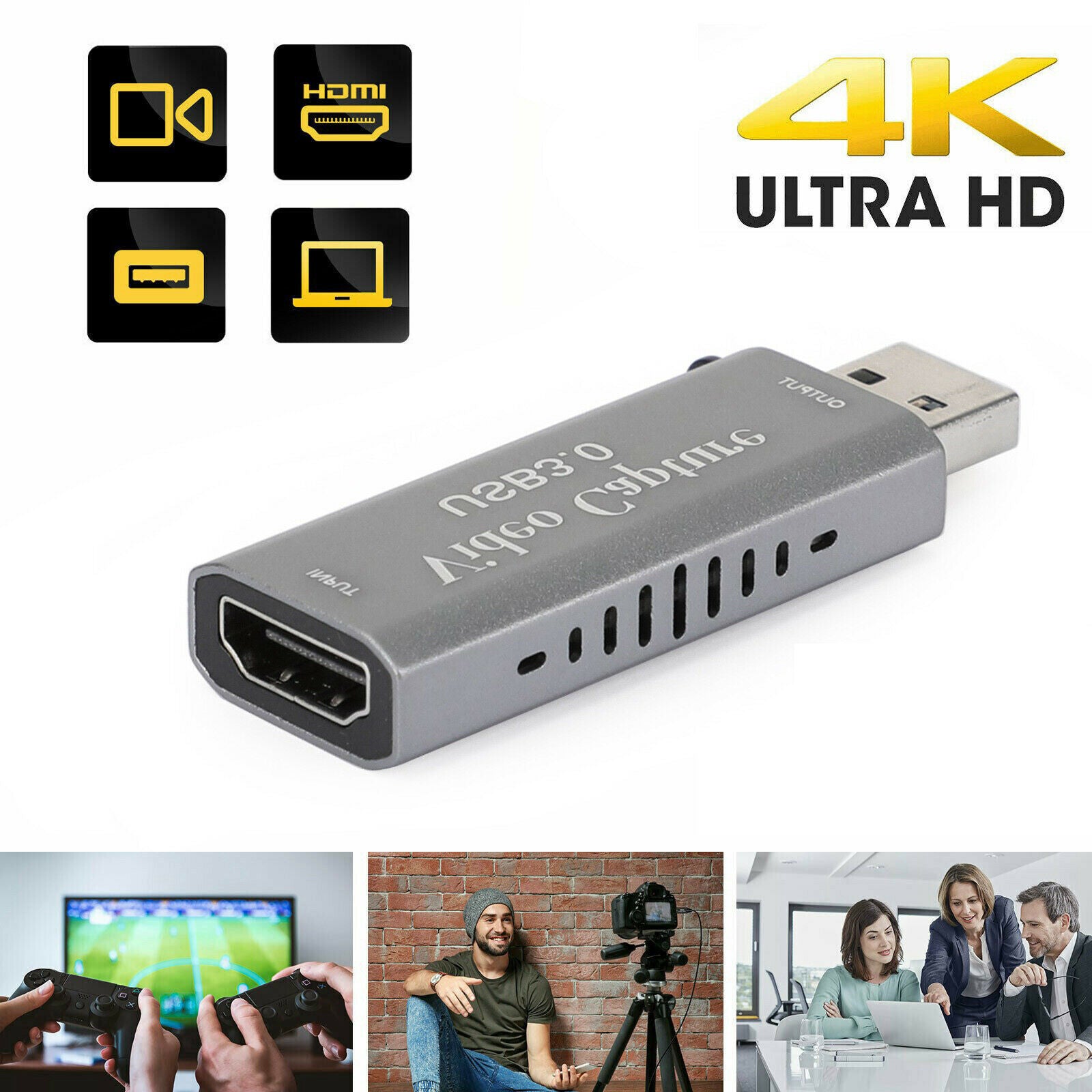 4K 1080P HD to USB 3.0 Video Capture Card Device Plug And Play Live Streaming CA