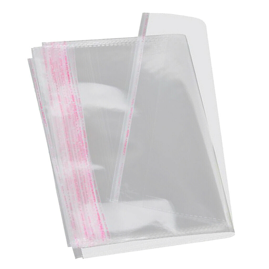100 Pcs 11x8 Clear Resealable Cello/Cellophane Bags Self Adhesive Sealing OPP