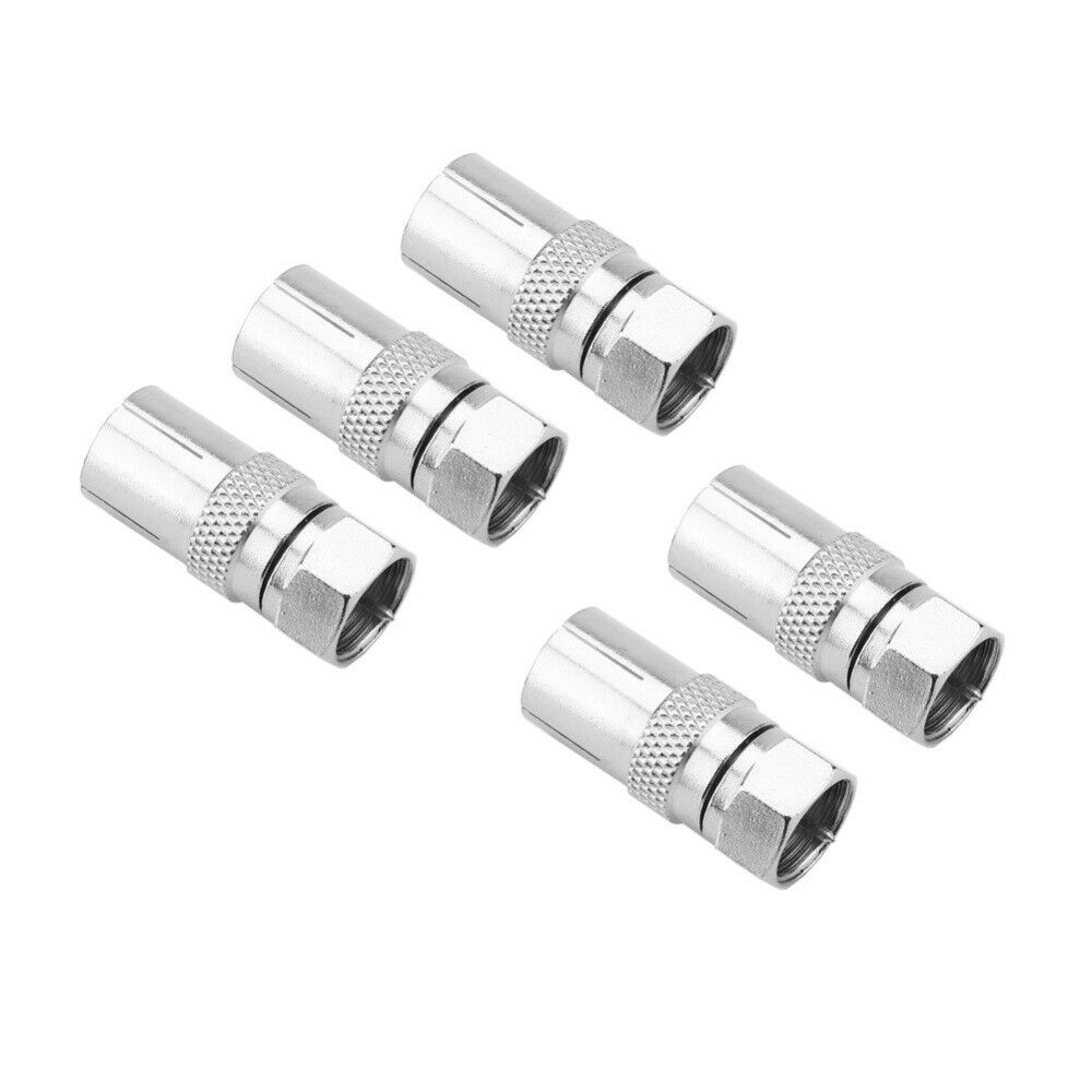 5Ã— F-Type F Jack To Male Plug RF Coaxial Connector Adapter Convertor