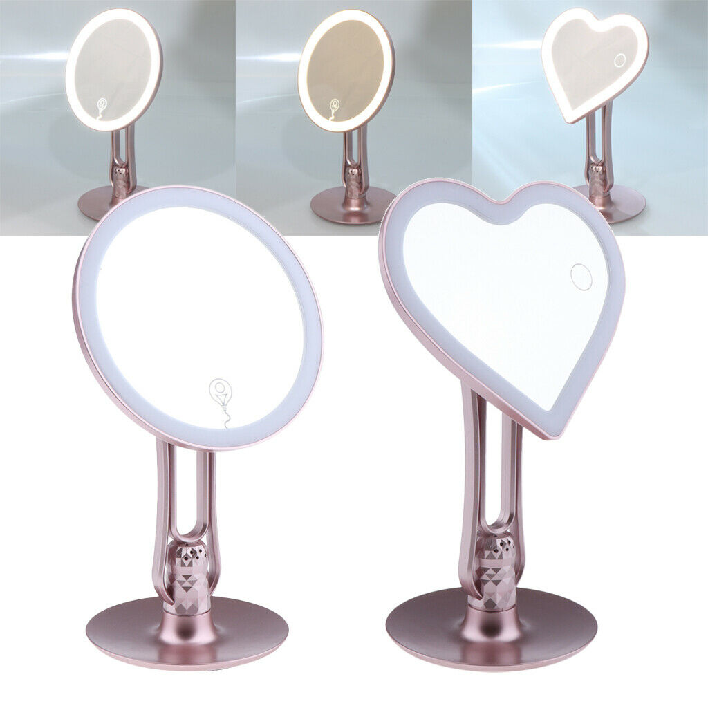 Premium Makeup Mirror Stand With LED Lights Aromatherapy Cosmetic Mirror - Rose