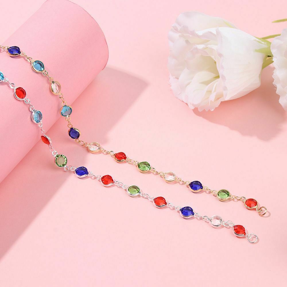 Gifts Jewelry Pendants Ethnic Style Crystal Anklet Rainbow Color Foot Chain