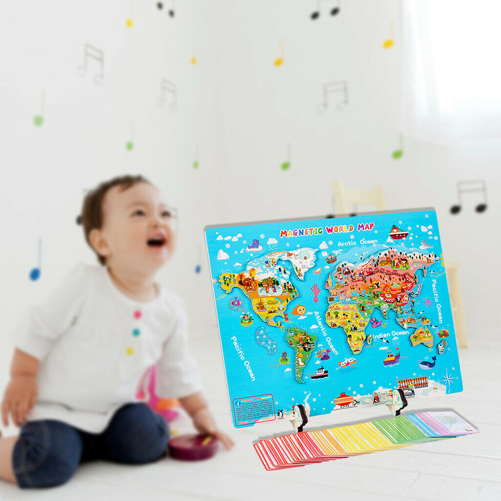 World Map Puzzles Development Geography Building Block Motor Skills Toys